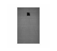 Receveur de Douche à Carreler 120x80cm avec Bonde à Sortie Verticale - Grille Noire
