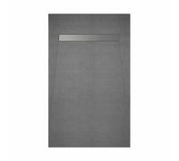 Receveur de douche à carreler 120x90 cm avec bonde écoulement linéaire - Grille finition chrome