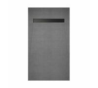 Receveur de douche à carreler 140x90 cm avec bonde écoulement linéaire - Grille finition noire