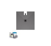 Receveur à carreler 90 x 90 cm WEDI Fundo Plano, bonde intégrée + kit d'étanchéité