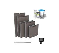 Receveur à carreler WEDI Fundo Riolito Neo + barrette de finition inox + bonde vertical + kit d'étanchéité 120 x 80 cm