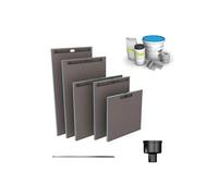 Receveur à carreler WEDI Fundo Riolito Neo + barrette de finition inox + bonde vertical + kit d'étanchéité 180 x 90 cm