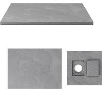 Receveur à poser en matériaux composite SMC - Finition ardoise gris - 90x120cm - ROCK 2 GREY 90