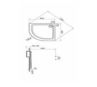 Receveur d'angle ARKITEKT 1/4 rond 90x90cm extra plat - - 5807L003M0578