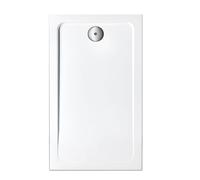 Receveur de douche 120 x 80 cm JACOB DELAFON Flight rectangle blanc avec bonde verticale chromé