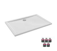Receveur de douche 120 x 80 JACOB DELAFON Gaspard extra-plat céramique + Kit de réhausse (5 pieds)