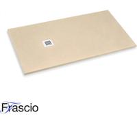 Receveur de douche 120X120 cm Vulcano Line Slim Ivoire clair Ral 1015 en résine synthétique et poudre de marbre avec écoulement libre - FRASCIO