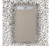 Receveur de douche 70X135 cm Avec grille latérale Vulcano Line Slim Moka RAL 1019 En résine synthétique et poudre de marbre Avec écoulement libre - FRASCIO