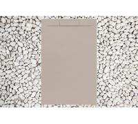 Receveur de douche 75X160 cm Moka RAL 1019 Vulcano Line PLUS en résine et poudre de marbre avec grille latérale EN MARMORESINA - FRASCIO