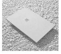 Receveur de douche 75x175 cm Vulcano Line Slim gris clair Ral 7035 en résine synthétique et poudre de marbre avec écoulement libre - FRASCIO