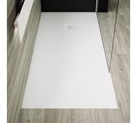 Receveur de douche 80 x 180 cm extra plat PURE en résine surface ardoisée blanc