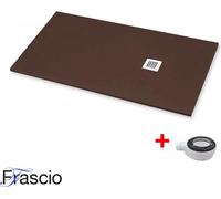 Receveur de douche 80X100 cm Vulcano Line Slim couleur chocolat Ral 8017 en résine synthétique et poudre de marbre avec écoulement libre - FRASCIO