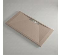 Receveur de douche 80x180 cm extra plat EDIS en résine surface ardoisée beige