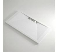 Receveur de douche 80x180 cm extra plat EDIS en résine surface ardoisée blanc