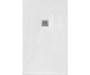 Receveur de douche 80X180 cm Vulcano Line Slim Blanc en résine et poudre de marbre avec écoulement libre - FRASCIO