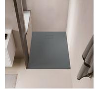 Receveur de douche 90 x 160 cm extra plat gris basalte PIATTO en SoliCast® surface ardoisée