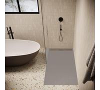 Receveur de douche 90 x 160 cm extra plat gris LUCIA en SoliCast® surface ardoisée