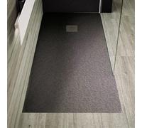 Receveur de douche 90 x 160 cm extra plat PURE en résine surface ardoisée anthracite