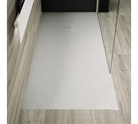 Receveur de douche 90 x 160 cm extra plat PURE en résine surface ardoisée gris