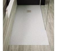 Receveur de douche 90 x 160 cm extra plat PURE en résine surface ardoisée gris