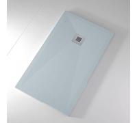Receveur de douche 90x160 cm extra plat ONDA en résine surface ardoisée gris cendre