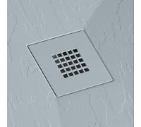 Receveur de douche 90x160 cm extra plat ONDA en résine surface ardoisée gris cendre