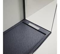 Receveur de douche 90x160cm extra plat LUX en résine surface ardoisée anthracite