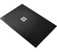 Receveur de douche 95x115 cm Vulcano Line Slim noir en résine et poudre de marbre avec écoulement libre - FRASCIO