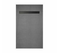 Receveur de douche à carreler 120×90 cm avec bonde écoulement linéaire Grille finition noire