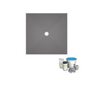 Receveur de douche à carreler 120 x 120 WEDI Fundo Primo carré écoulement centrée + kit d'étancheité