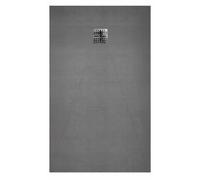 Receveur de Douche à Carreler 120x80cm avec Bonde à Sortie Horizontale - Grille Inox Chrome