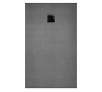 Receveur de Douche à Carreler 120x80cm avec Bonde à Sortie Horizontale - Grille Noire