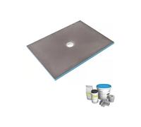 Receveur de douche à carreler 140 x 100 WEDI Fundo Primo rectangle écoulement centré + kit d'étancheité