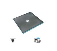 Receveur de douche à carreler 150 x 150 WEDI Fundo Primo carré écoulement centrée + bonde verticale + kit d'étanchéité