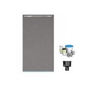 Receveur de douche à carreler 160 x 100 cm WEDI Fundo Riolito Neo + barrette de finition + bonde verticale + kit d'étanchéité