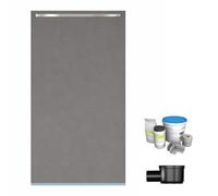 Receveur de douche à carreler 160 x 100 cmWEDI Fundo Riolito Neo + barrette de finition + bonde horizontale + kit d'étanchéité
