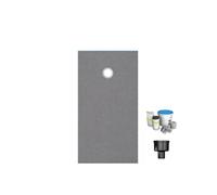 Receveur de douche à carreler 160 x 90 WEDI Fundo Primo rectangle écoulement excentré + bonde verticale + kit d'étanchéité