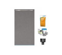 Receveur de douche à carreler 180 x 90 cm Wedi Fundo Riolito Neo + barrette de finition + bonde verticale + kit d'étanchéité + colle 320