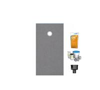 Receveur de douche à carreler 180 x 90 WEDI Fundo Primo écoulement excentré + bonde verticale + kit d'étanchéité + colle 320