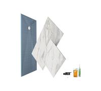 Receveur de douche à carreler 180 x 90 WEDI Fundo primo + revêtement Top marble white + colle + bonde horizontale + kit étancheité