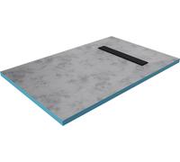 Receveur de douche a carreler 80x120cm - bonde caniveau noir mat
