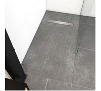 Receveur De Douche A Carreler 90X160Cm Recoupable Sur Mesure Avec Bonde Caniveau Rainy Linear 160