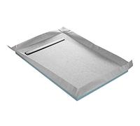 Receveur de douche à carreler caniveau 4 pentes + natte étanche + siphon ultra plat - 100 x 100 cm