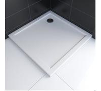 RECEVEUR DE DOUCHE A POSER EXTRA PLAT EN ACRYLIQUE BLANC CARRE 70x70 cm BAC DE DOUCHE
