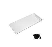 Receveur de douche antidérapant 120 x 80 Flight Neus acrylique rectangle blanc + bonde + capot