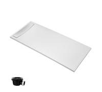 Receveur de douche antidérapant 170 x 80 Flight Neus acrylique rectangle blanc + bonde + capot