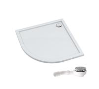 Receveur de douche AQUABAD Villa avec technologie LeakProtect Smooth White 90x90cm quart de cercle R55, avec bonde d’évacuation A9.200