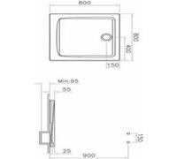 Receveur de douche ARKITEKT carré 80x80cm antidérapant - VITRA - 5805L003M0578 Blanc G