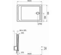 Receveur de douche ARKITEKT carré 90x90cm antidérapant - VITRA - 5806L003M0578 Blanc G
