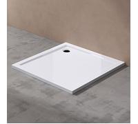Receveur de douche bac à douche doporro Faro01 acrylique plat blanc carré 70x70x4cm pour la salle de bain